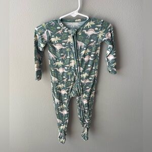Lev Baby Rex Poppy Convertible Bamboo Zippy Pajamas with Dinosaur Print